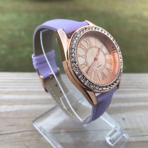 Womens Watch Purple Band Ladies Analog Wrist Watch - Picture 2 of 8